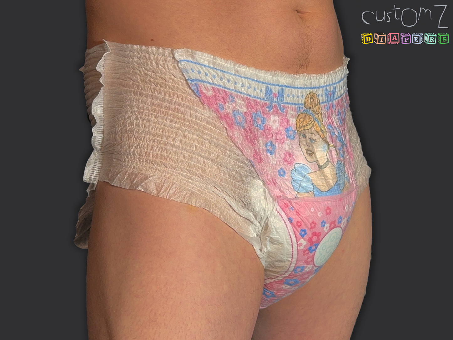 CustomZ Pink Princess ABDL Adult Baby Pull Up Diaper with Working Wetness Indicator - 1 x Pull Up Nappy