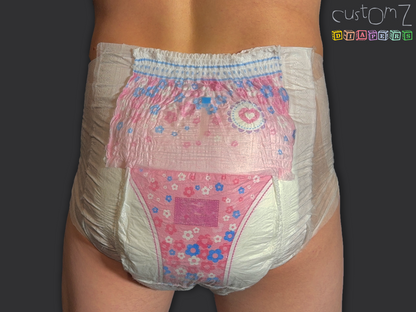 CustomZ Pink Princess ABDL Adult Baby Diaper Nappy with Working Wetness Indicator - 1 x Nappy