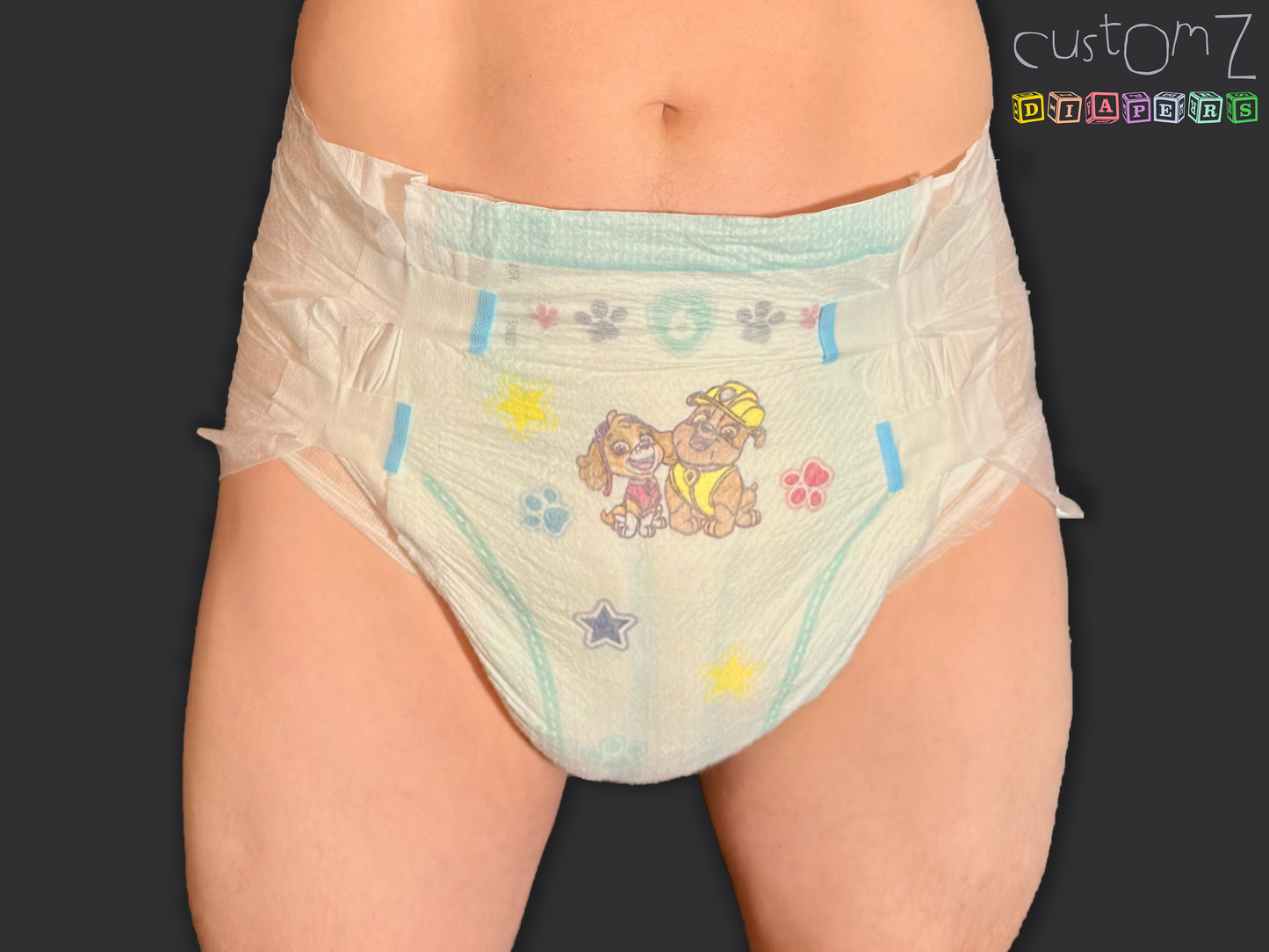 CustomZ Puppy Pals ABDL Adult Baby Diaper Nappy - 1 x Nappy