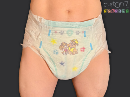 CustomZ Puppy Pals ABDL Adult Baby Diaper Nappy - 1 x Nappy