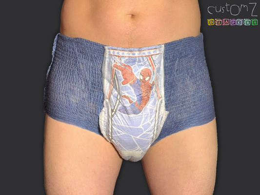 CustomZ Super Spidey ABDL Adult Baby Pull Up Diaper - 1 x Pull Up Nappy