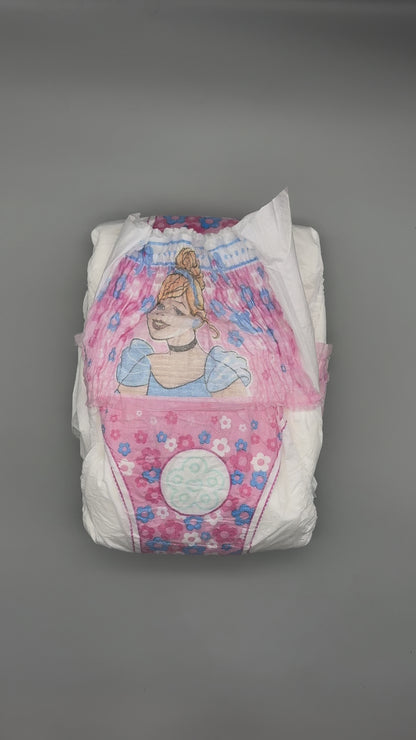 CustomZ Pink Princess ABDL Adult Baby Diaper Nappy with Working Wetness Indicator - 1 x Nappy