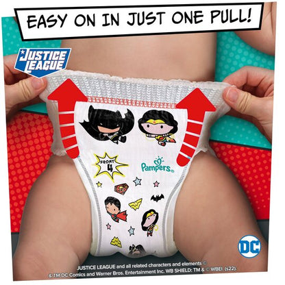 Pampers Baby Dry Size 8 Nappy Pants - DC Super Heroes Pull Ups Diapers - Pack of 18