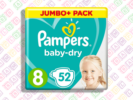 Pampers UK Size 8 Baby Dry Nappies Diapers - Pack of 52